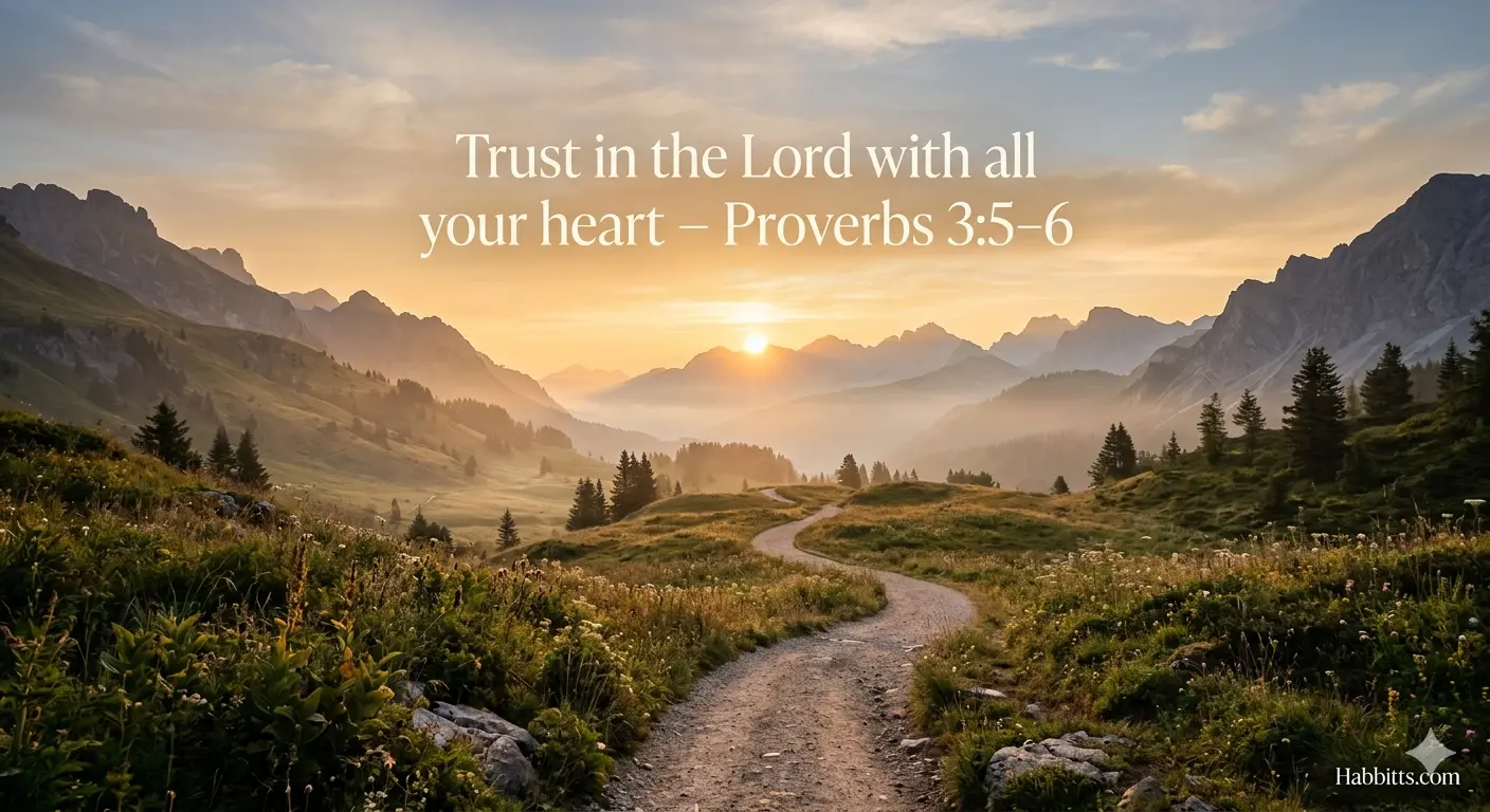 Proverbs 3 5 6 trust in the Lord with all your heart inspirational verse image